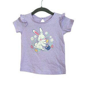 Toddler Girls Easter Bunny Top Size 12 Months Lilac Pastel Purple Spring Ruffle